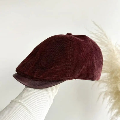 Retro Trendy Unisex Hat Fashion Beret Caps PU Leather Adjustable Men Women