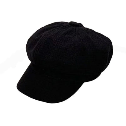 Style Octagonal Women Berets Retro Soft Fabric Newsboy Hat