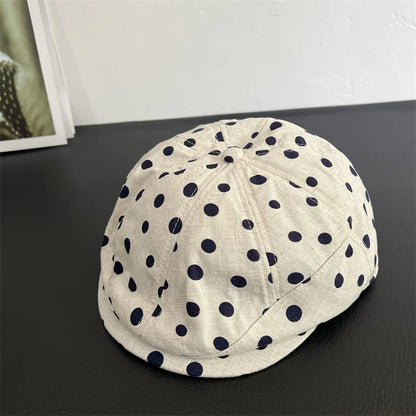 Cap Women Newsboy Hat Dots Print Sun Protection