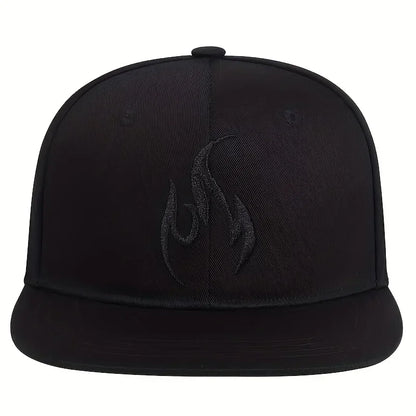 Unisex Flame Embroidery Hip-Hop Hats