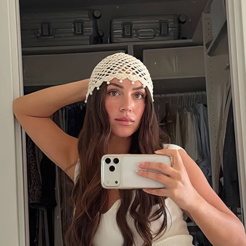 Crochet Beanie Breathable Pullover Hat Knitted Hat Skull Hat