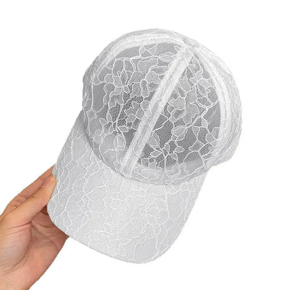 Summer Korean Style Fashionable Lace Flower Baseball Cap