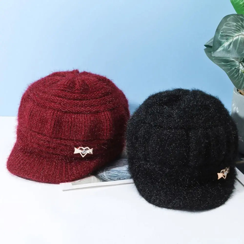 Women's Fashion Knitted Wool Hat Solid Color Windproof Cap