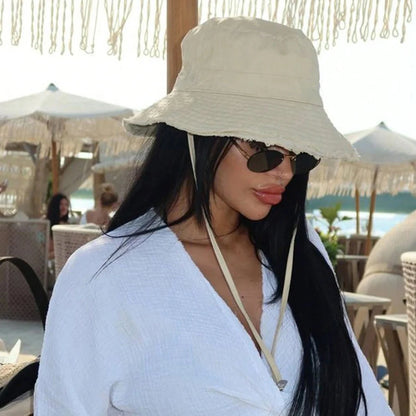 Women's Drawstring Trim Bucket Hat
