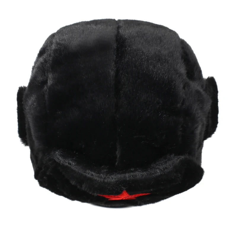Five-Point Star Lei Feng Style Winter Outdoor Ski Hat, Unisex, Fleece-Lined For Warmth