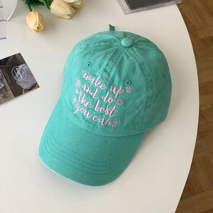 Pink Letter Baseball Cap For Men Women