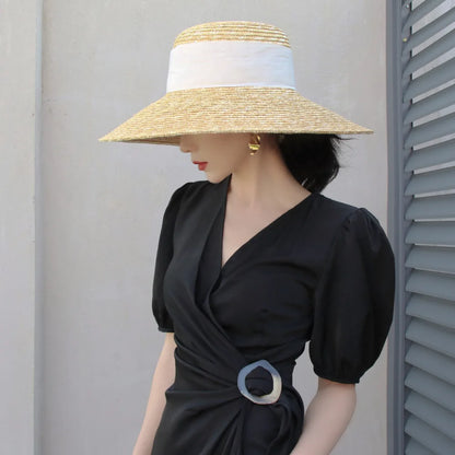 Summer Straw Hat French Elegant Seaside Travel Sun Hat
