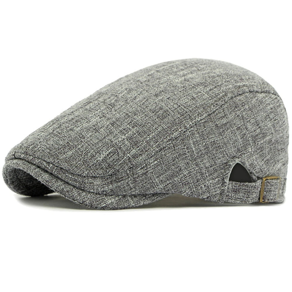 Men Beret Women Spring Summer Hat Breathable Linen Ivy Flat Cap