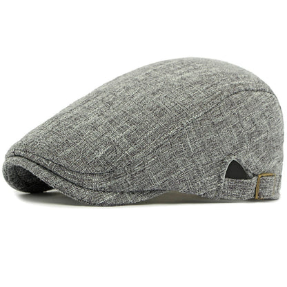 Men Beret Women Spring Summer Hat Breathable Linen Ivy Flat Cap
