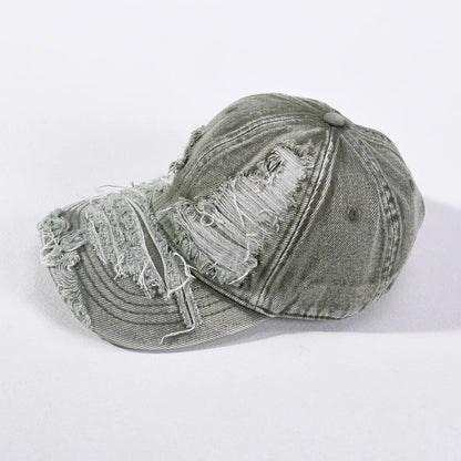 Unisex Denim Baseball Caps Retro Ripped Outdoor Cap