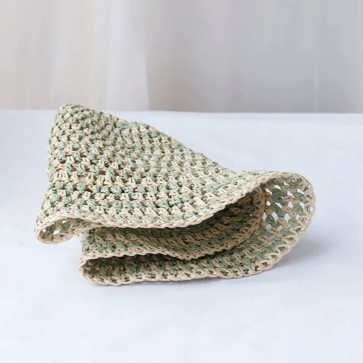 Fashionable Luxury Hollow Hat Sky Blue Striped Hat