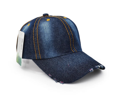 New Unisex Vintage Distressed Flat Cap Denim Hat Baseball Jean Hat Cap