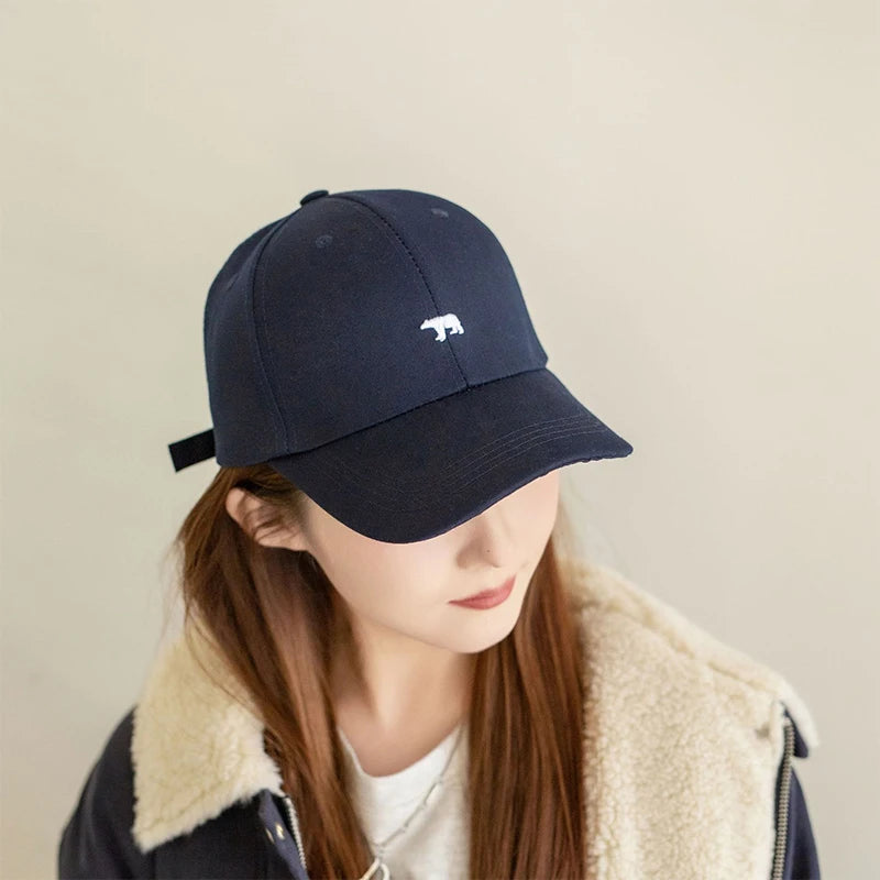 Baseball Cap New Spring Summer Solid Sunhat Embroidered Polar Bear Men Women