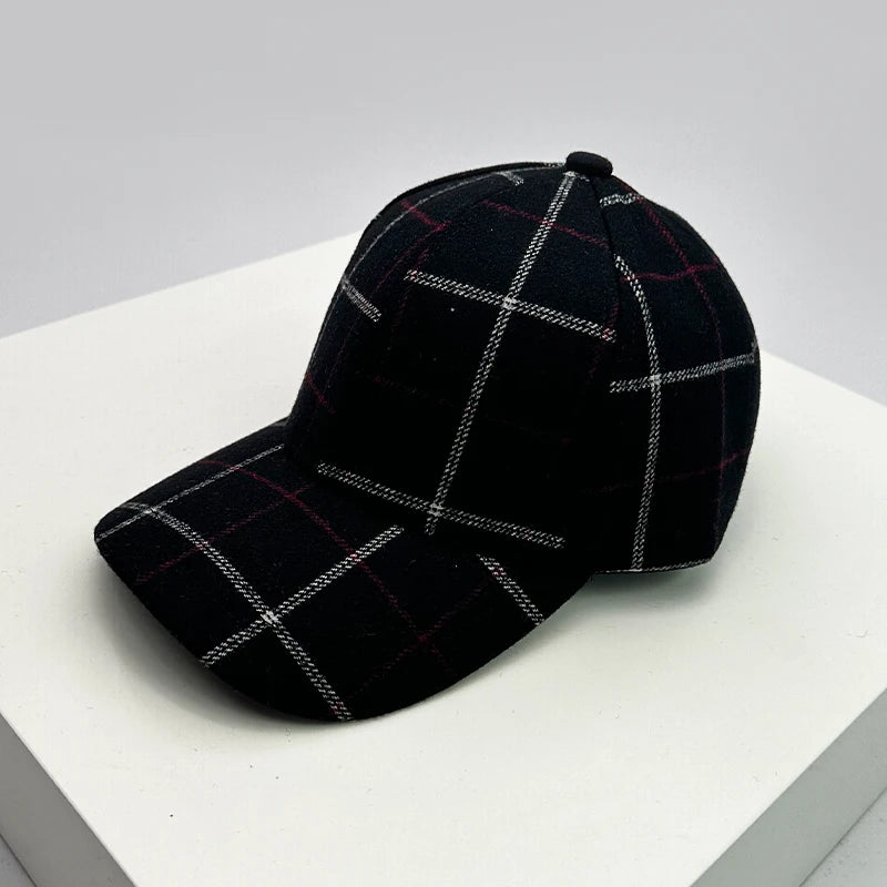 New Men Women Versatile Color Block Woolen Cloth Baseball Caps