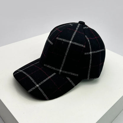 New Men Women Versatile Color Block Woolen Cloth Baseball Caps