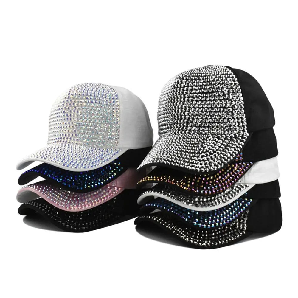 Fashion Luxury Vintage Sunscreen Hats Rhinestones Baseball Caps
