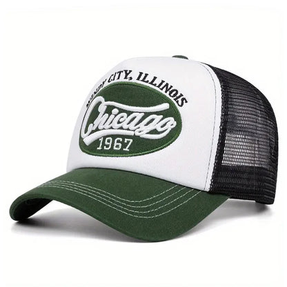 Fashion Mesh Hat Chicago 1967 Embroidered Baseball Hat Street Hip Hop