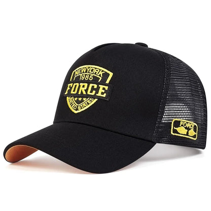 Unisex Force Letter Embroidery Baseball Net Caps Casual Hats Spring and Summer