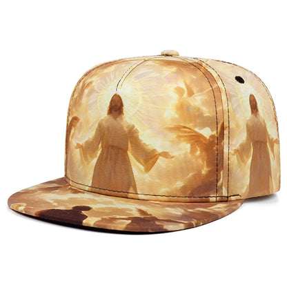 Printed Jesus Flat Edge Hat Trendy Creative Street Hip Hop Hat