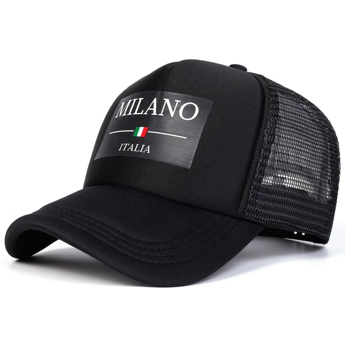 Unisex Milano Italia Letter Printing Baseball Net Caps Spring Summer