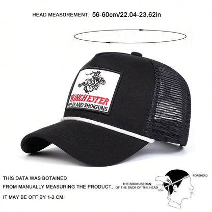 WINCHESTER RIFLES AND SHOTGUNS Truck Driver Cap Personalized Embroidered Letter Baseball Hat Streetwear Mesh Cap