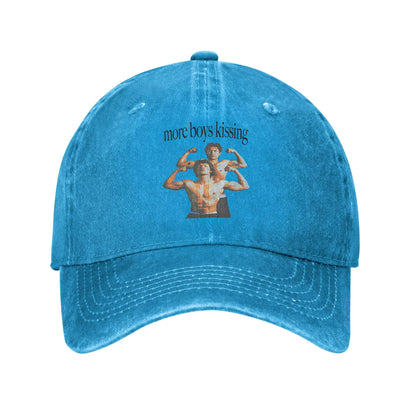 Heated Rivalry More Boy Kissing Washed Baseball Cap Y2k Retro