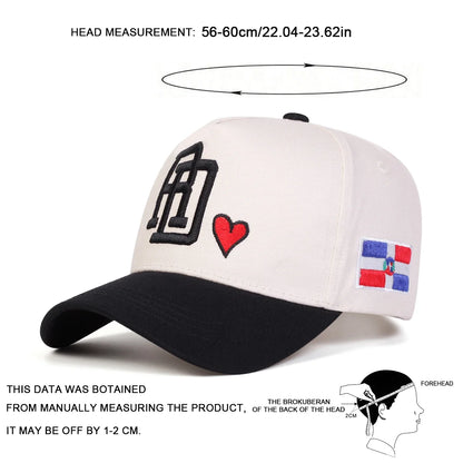 Unisex RD Letter Love Embroidery Baseball Caps Spring Autumn