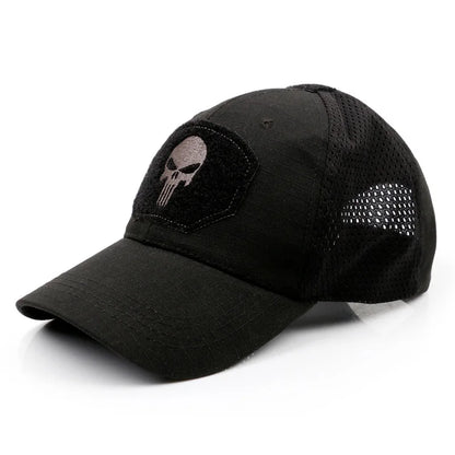 2024 New Summer Camouflage Skull Baseball Mesh Cap