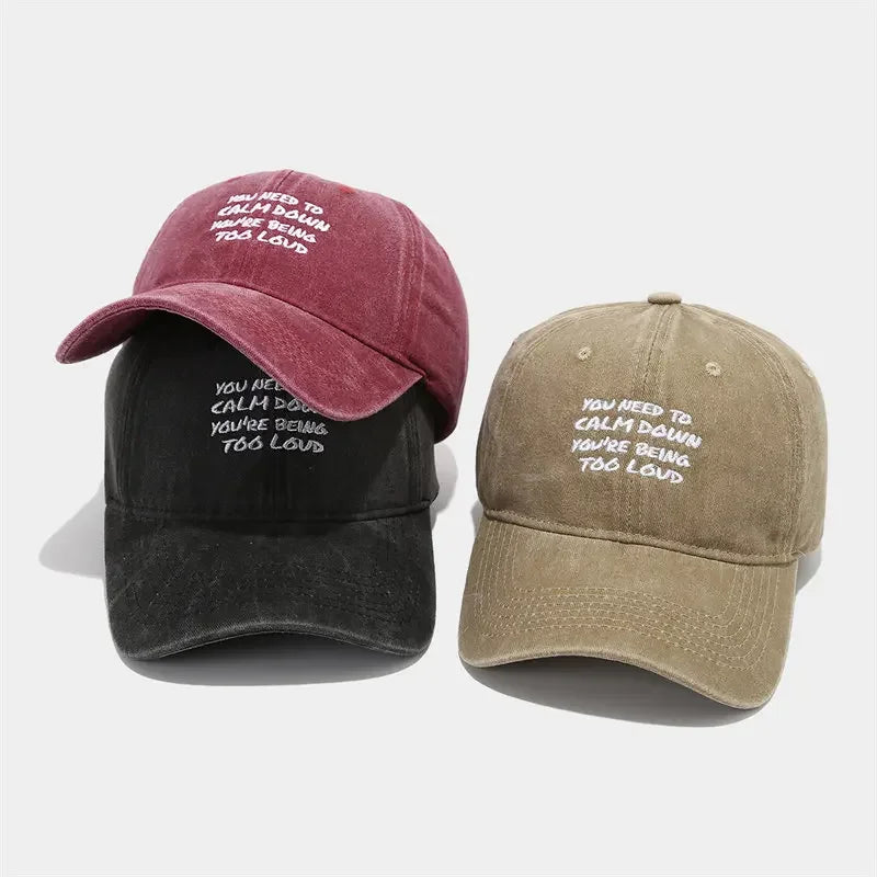 Four Seasons Cotton Letter Print Baseball Cap Adjustable