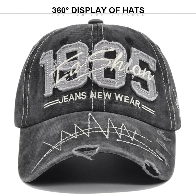 Vintage Baseball Cap Women Men 1985 Embroidery Hip Hop Snapback Hat