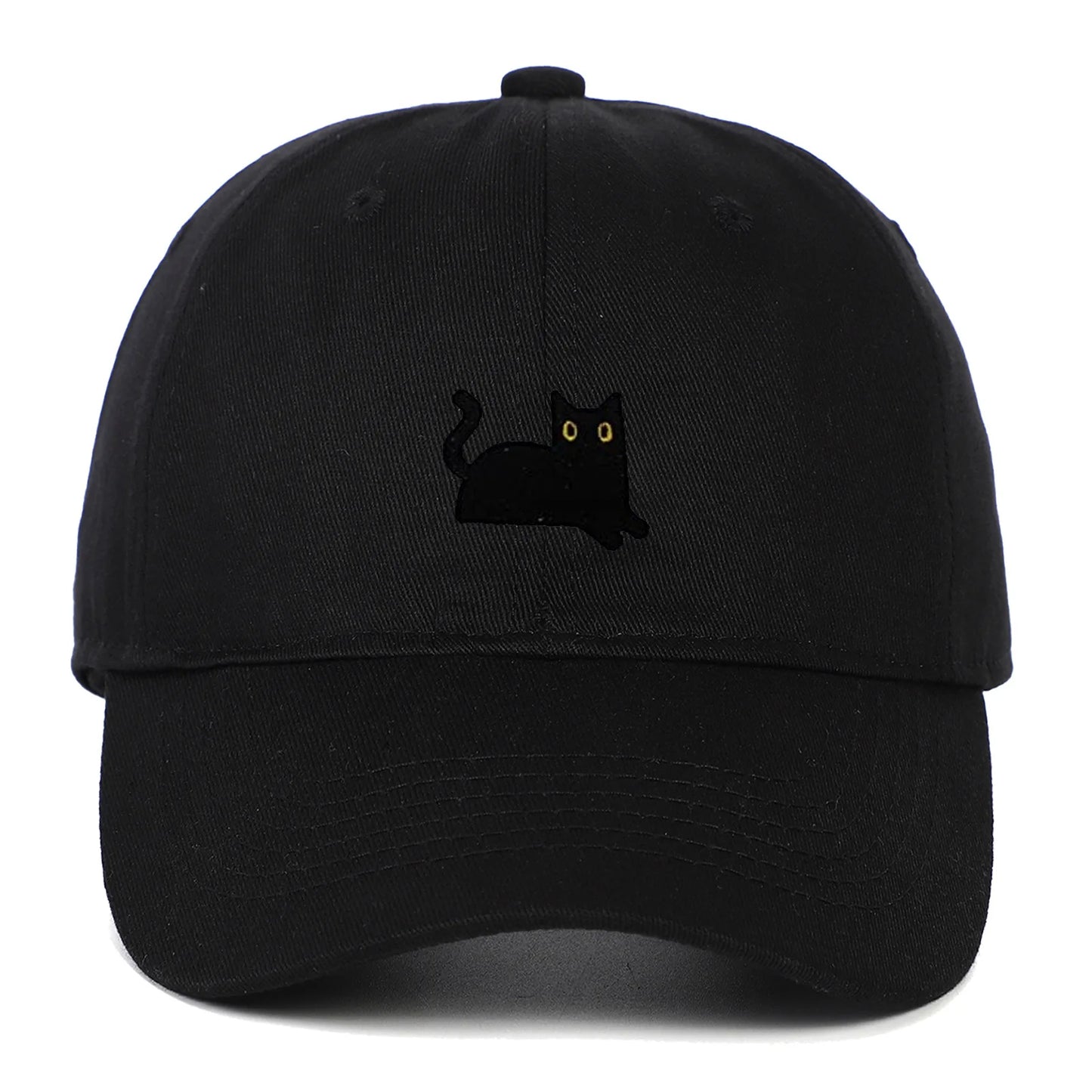 Cute Cat Embroidery Soft Top Baseball Cap Men and Women Summer