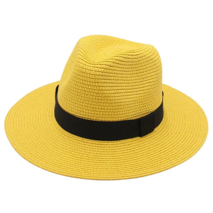 Spring And Summer Hot Selling Panama Straw Hat Square Black Ribbon Korean Style Hat