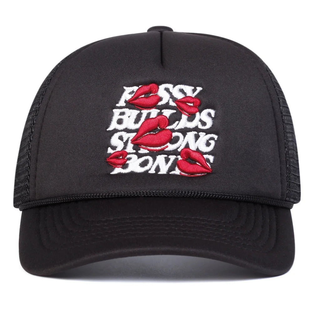 Fashion Red LIP Embroidery Baseball Hat for Men Women