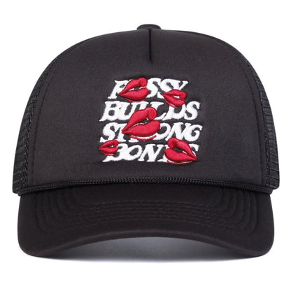 Fashion Red LIP Embroidery Baseball Hat for Men Women
