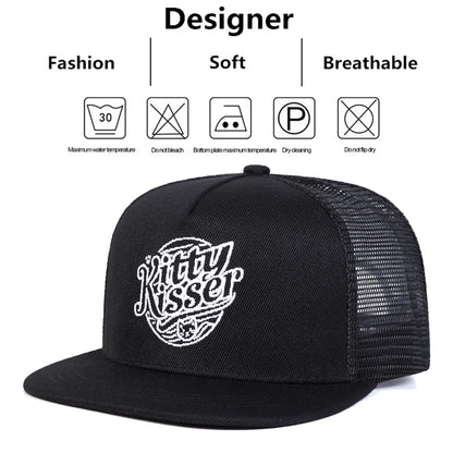 Unisex Kitty Kisser Letter Embroidery Hip-Hop Net Hats