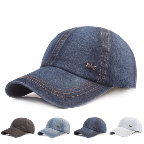 Vintage Washed Cotton Baseball Cap Men Women Denim Dad Hat