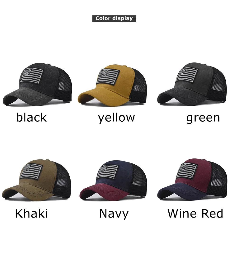 Fashion Cotton Men Women Tactical Fashion Baseball Cap American Flag