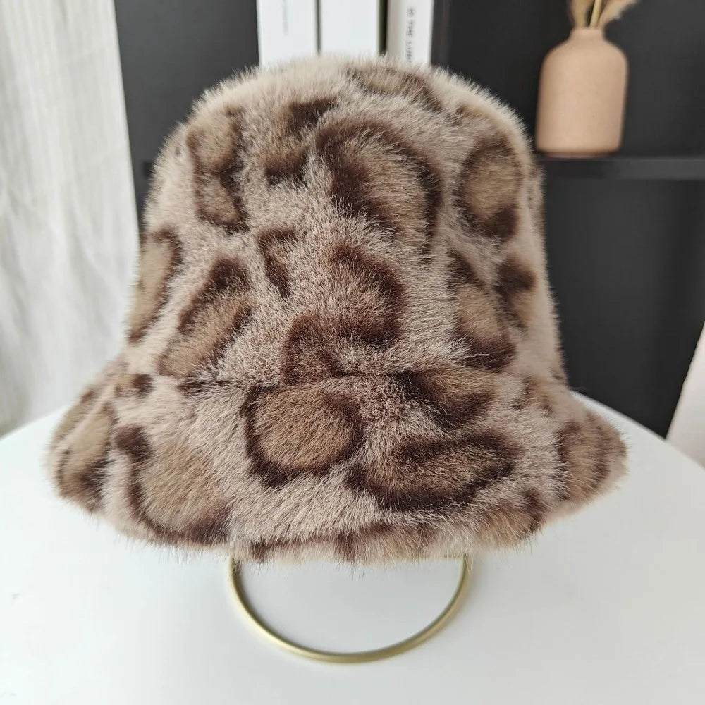 New Warm Fisherman Hat Coldproof Fluffy Fur Bucket Hat