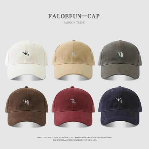 Korean Style RH Letter Embroidery Baseball Cap