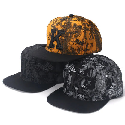 K Letter Hip Hop Baseball Caps For Men