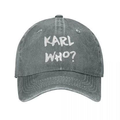 Vintage Karl Who Slogan Baseball Cap Unisex Style