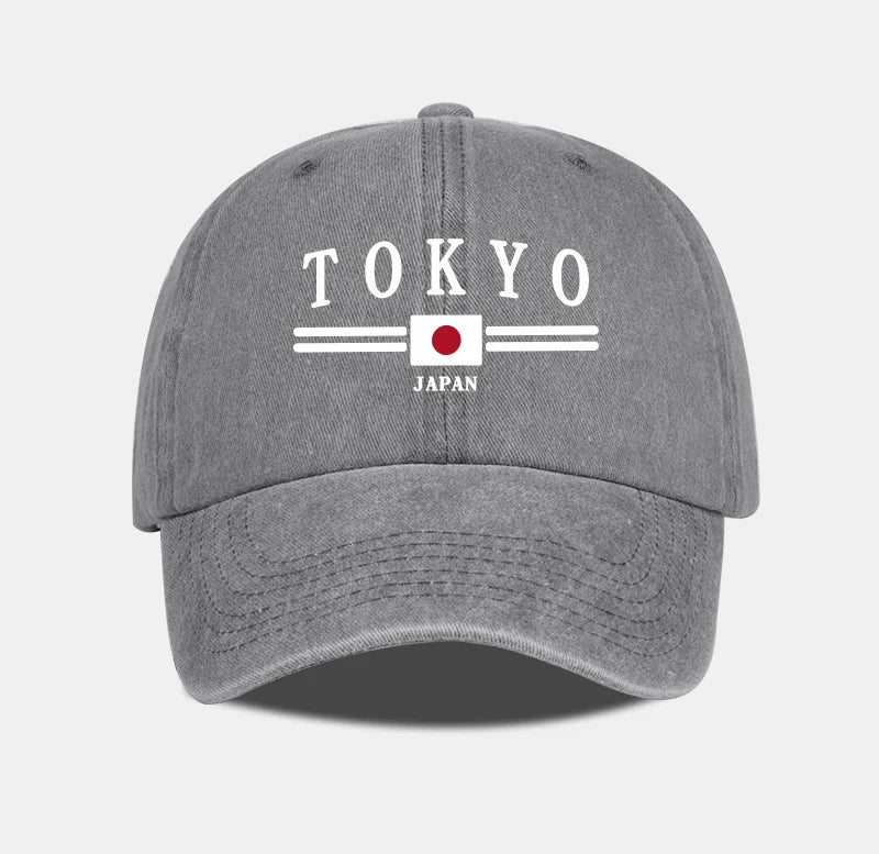 TOKYO JAPAN Printed Washed Baseball Cap Tokyo Japan Urban Style Classic Fashion Daily Commuting