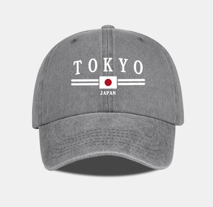 TOKYO JAPAN Printed Washed Baseball Cap Tokyo Japan Urban Style Classic Fashion Daily Commuting