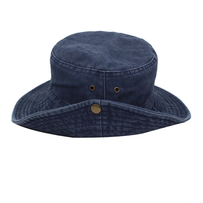 Wide Brim Bucket Hat For Men And Women Washed Solid Cotton