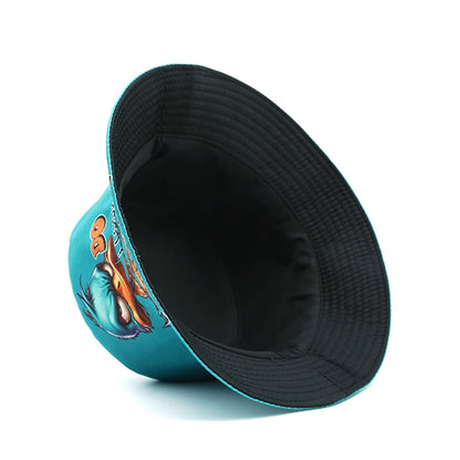 Bucket Hat Cartoon Duck Print Pattern Fisherman Hats Fashion Design Panama Cap for Men and Woman