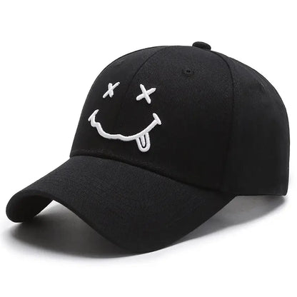 Men Women Smile Face Embroidery Baseball Caps Cotton Snapback hats
