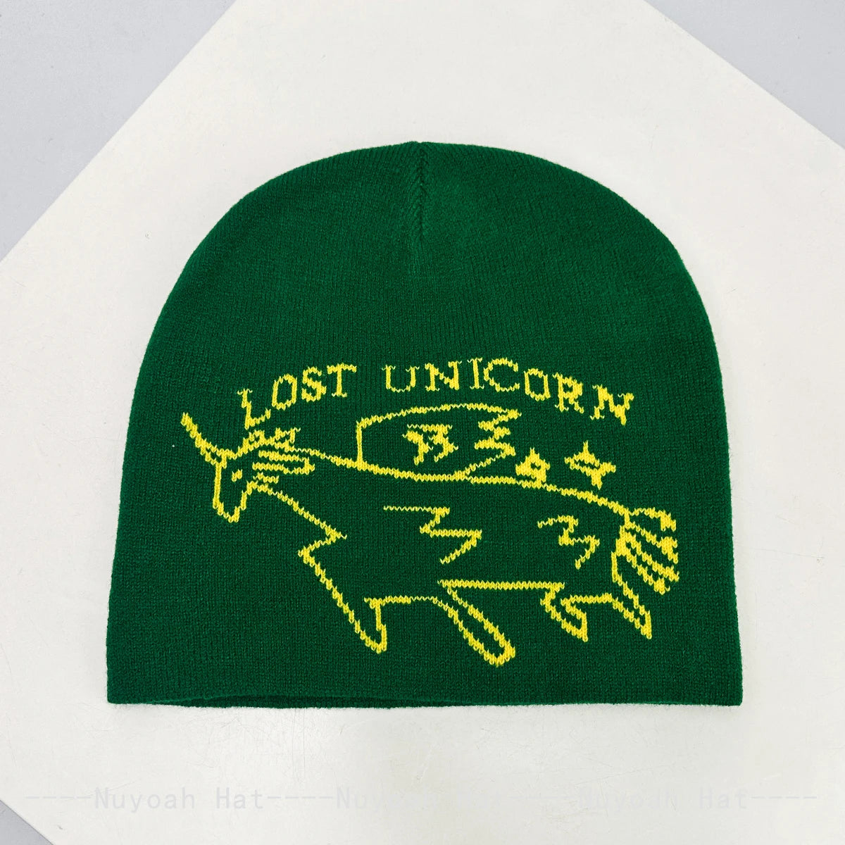 New Men Women Korean Jacquard Unicorn Letters Knitted Hats
