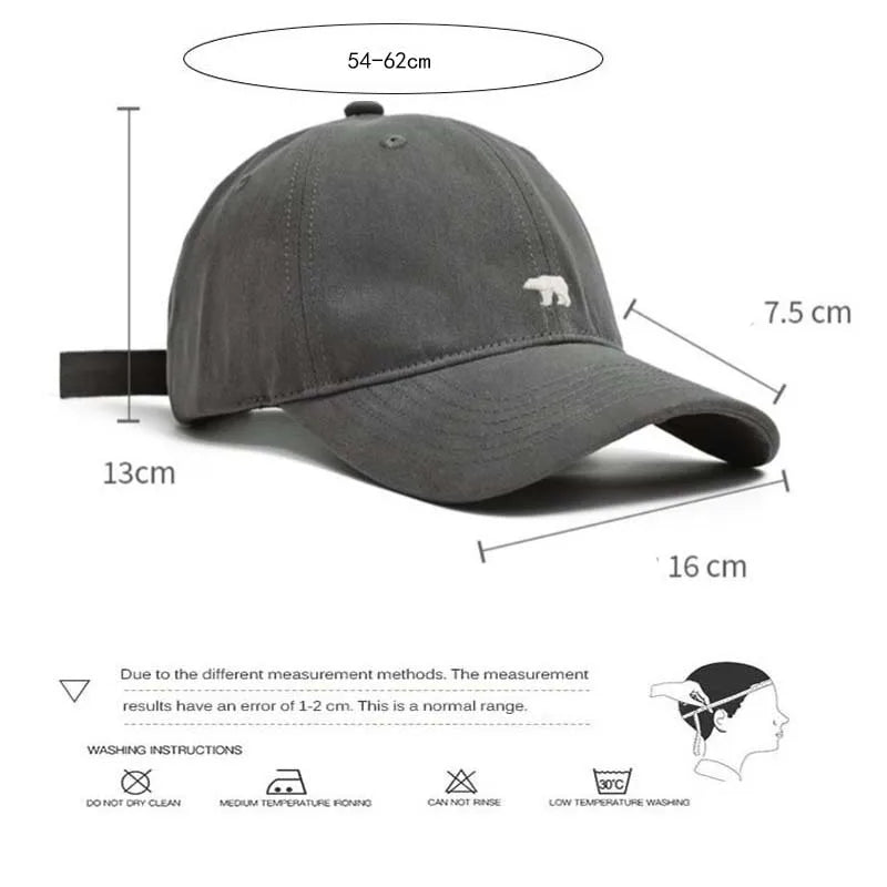 Outdoor Fashionable Unisex Retro Polar Bear Embroidered Baseball Cap