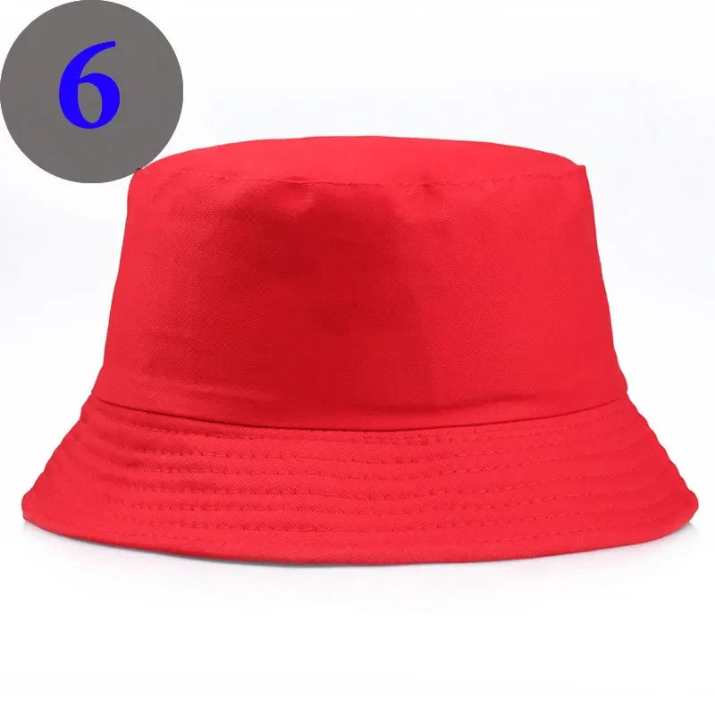 Unisexe Reversible Bucket Hats Man Women Cotton Fisherman Cap Girl Boy