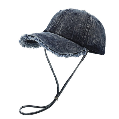 Solid Washed Denim Baseball Cap